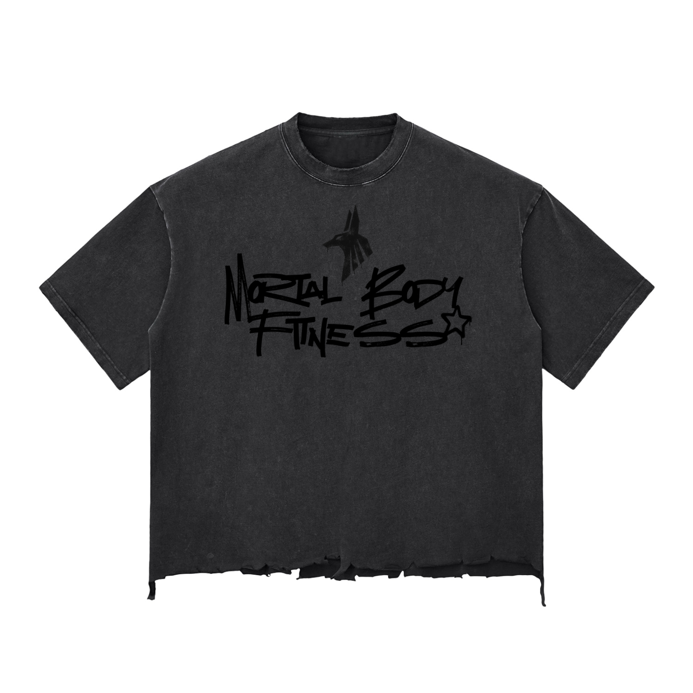 Snow Wash Raw-Hem Boxy T-shirt