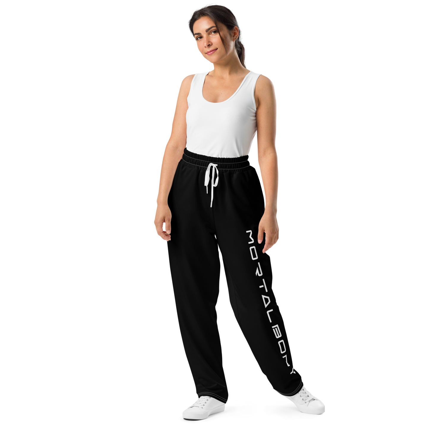 wide-leg joggers (black)