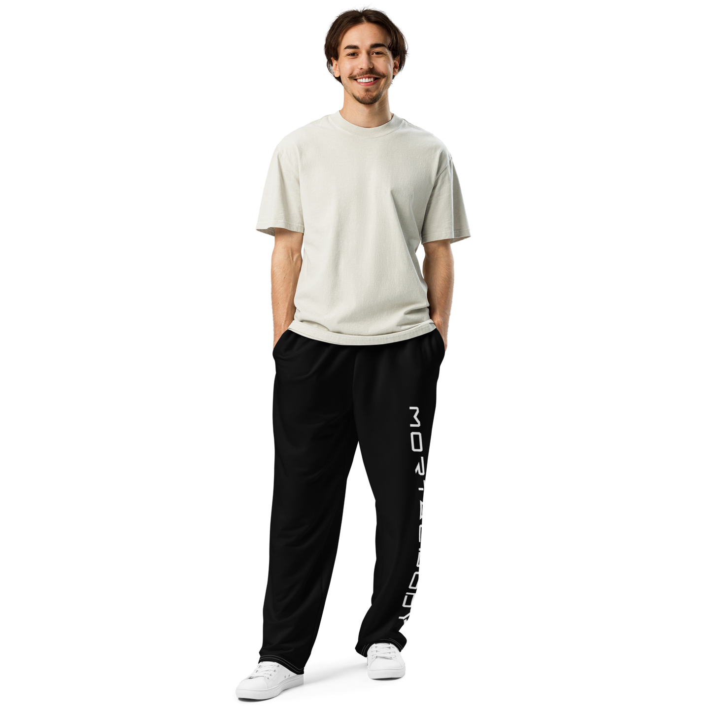 wide-leg joggers (black)
