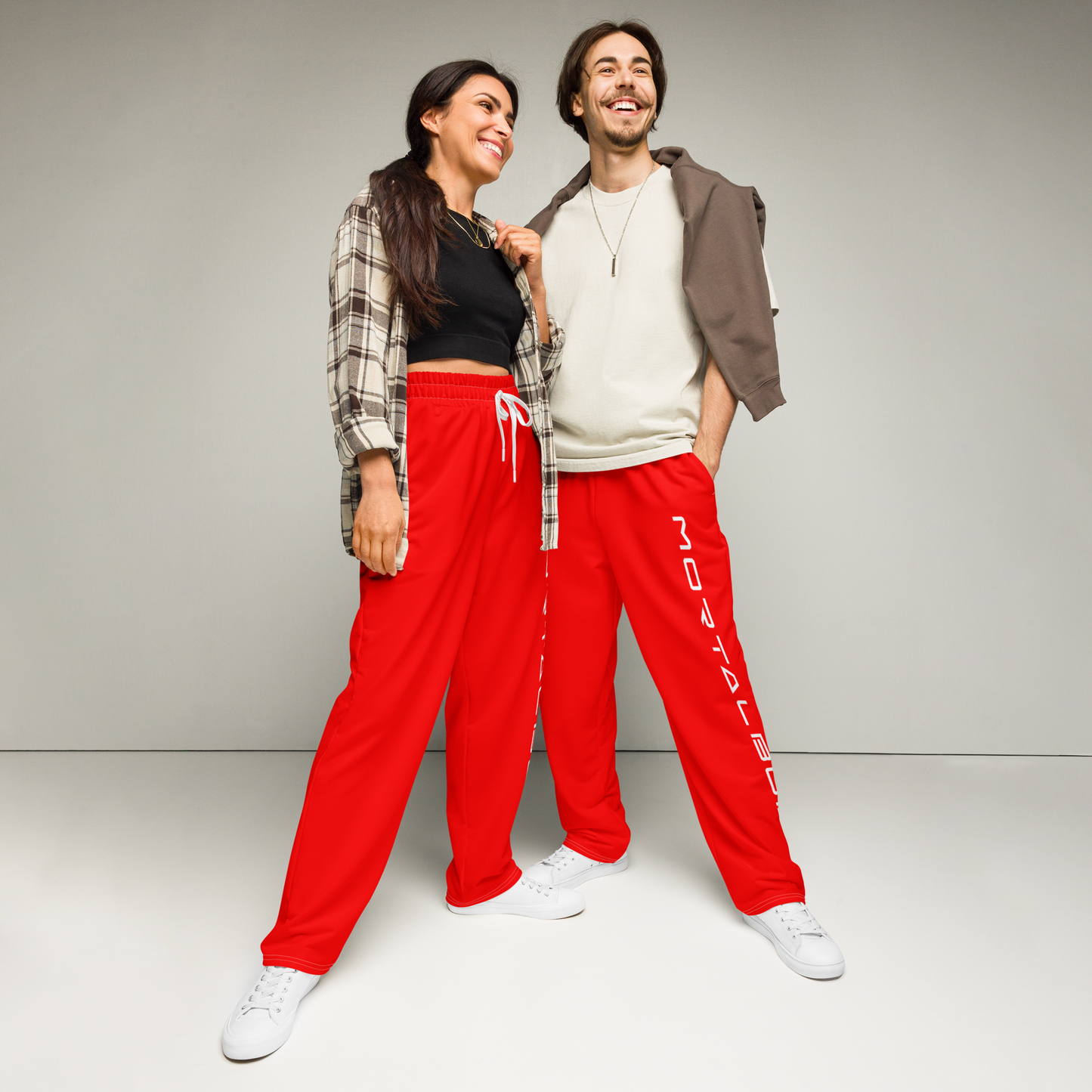wide-leg joggers (red)