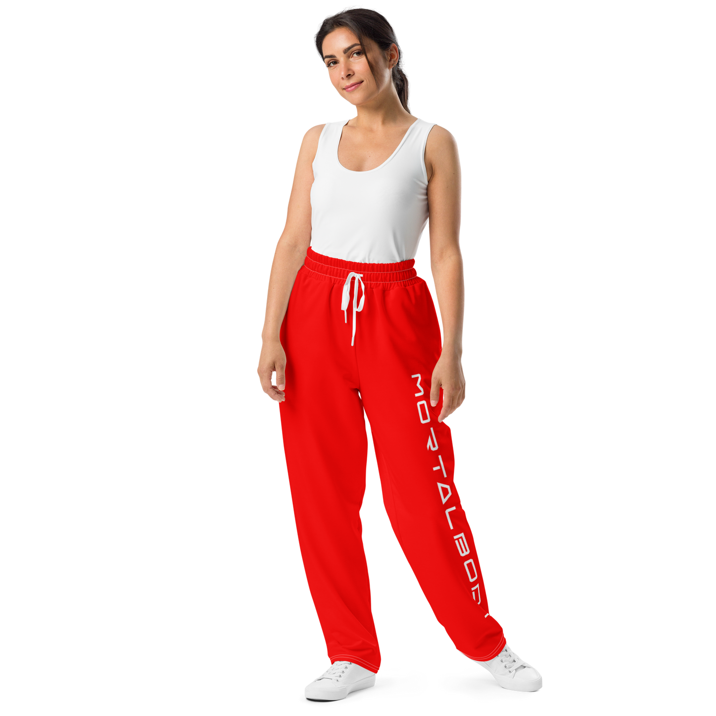 wide-leg joggers (red)