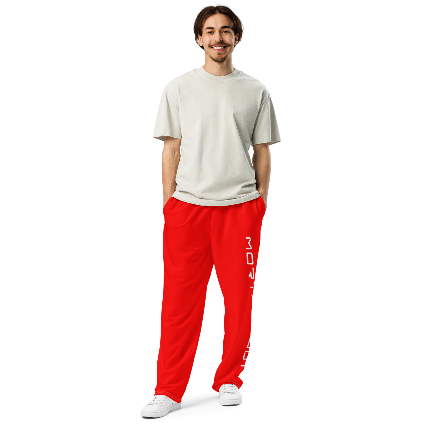 wide-leg joggers (red)