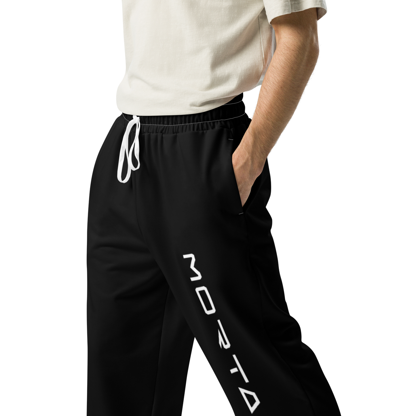 wide-leg joggers (black)
