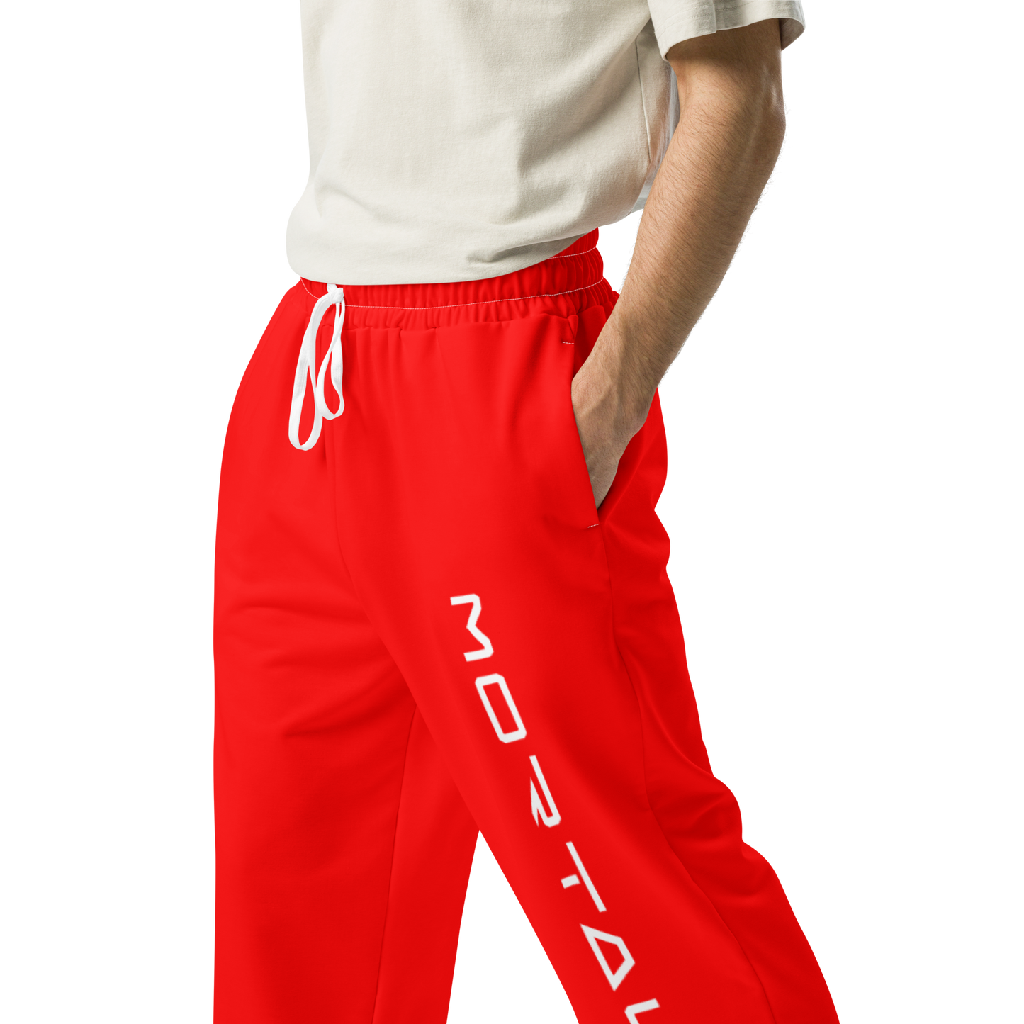 wide-leg joggers (red)