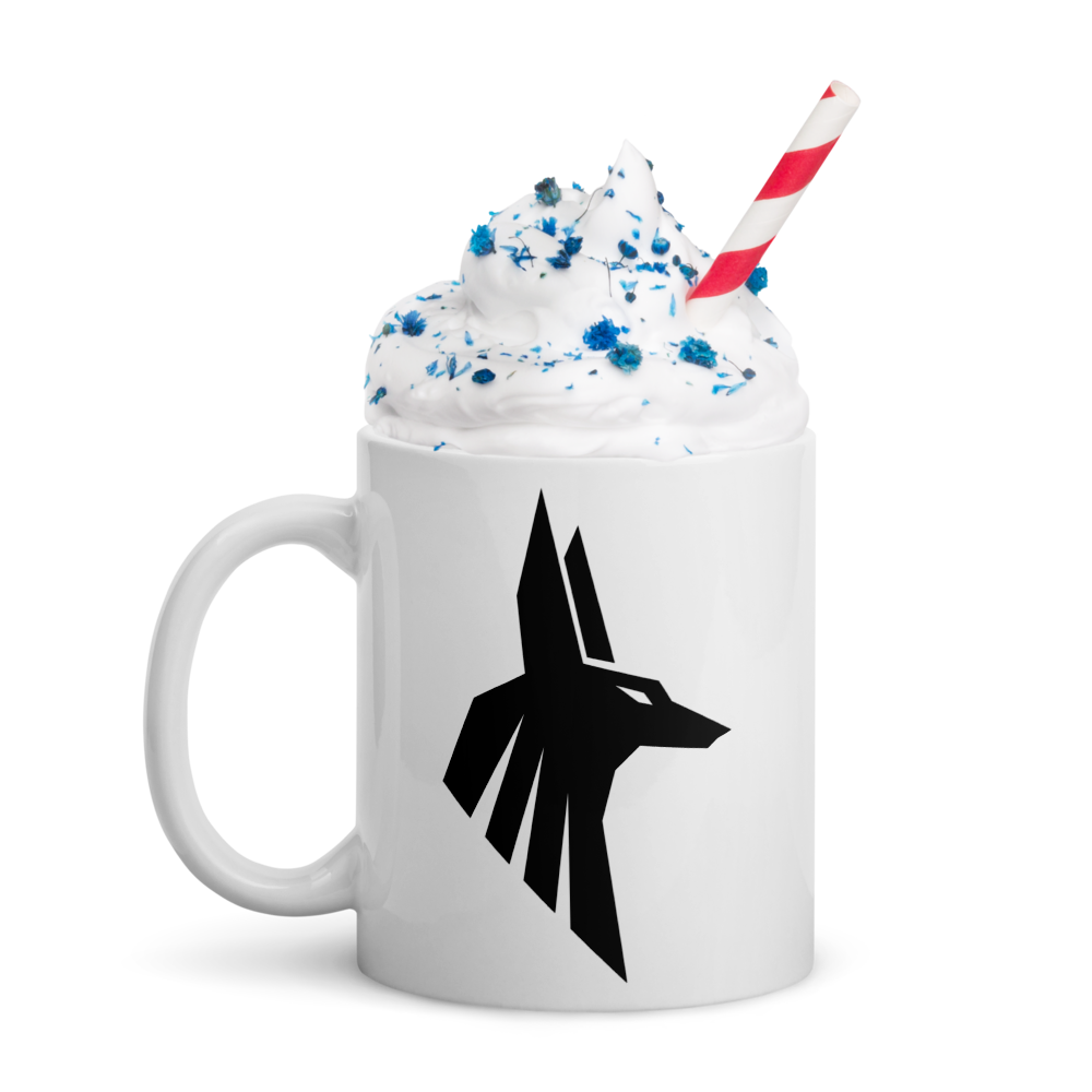 White glossy mug